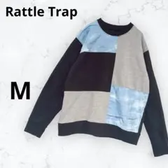 ＊ラトルトラップ＊トレーナー スウェット メンズ M パッチワーク 秋冬 黒