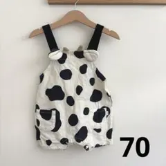 【24時間以内発送★】牛柄 サロペット ロンパース【即購入大歓迎】