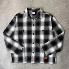 極美品■coen コーエン【M】オンブレチェックシャツ ブラック ホワイト 古着