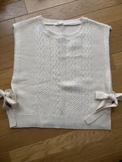ehkä söpö アイボリー ニットベスト サイズF