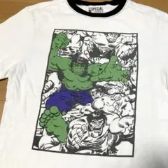 アメリカ古着 MARVEL ハルク プリント Tシャツ 白 XL 14 キッズ
