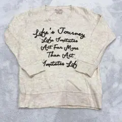 【美品】SPINASH Lサイズ　長袖ニットTシャツ　ベージュ