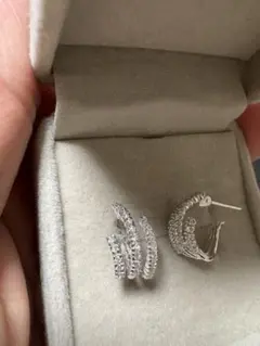 K18/14 フープ ダーヤモンド ピアス .15ct.15ctペア