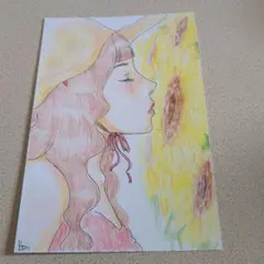 自作イラスト（向日葵に口づけを）