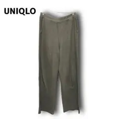 2684　【UNIQLO】　ウルトラストレッチ　ワッフルパンツ　カーキ　L　楽