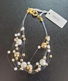 レディース アクセサリー ブレスレット キラキラ ゴールド パール