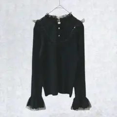 【タグ付き】グレイスフルスマイル カットソー レース フリル ビジュー 4208