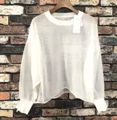 新品　And Search 透け感がオシャレ！長袖セーター　M