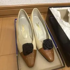 YSL ベージュブラウンパンプス 5