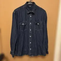 ダークデニム　綿100% 長袖シャツ Ｌ