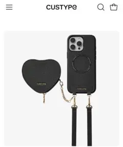 【美品】CUSTYPE iPhone16Proカバー ハート型ポーチ