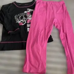 長袖トップスとレギンスのパジャマセット　120