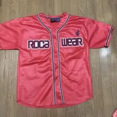 90s ROCA WEAR ロカウェア ベースボールシャツ ゲームシャツ L 赤