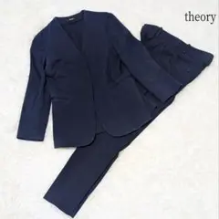 人気✨セオリー　ノーカラージャケットパンツスーツ　セットアップ現行タグストレッチ