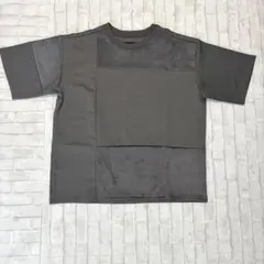 テットオム　チャコールグレー ブロックデザイン Tシャツ 半袖