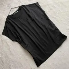 ♡スライスタンダード♡ 2(M) つるさら素材 ビッグシルエット チュニック 黒
