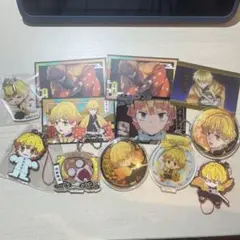 鬼滅の刃 我妻善逸カード＆缶バッジ＆キーホルダー12点セット‼️