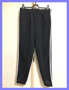 ☆超美品☆スタイルアップ効果◎♪サイドラインジャージジョガーパンツ黒M☆