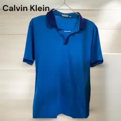 Calvin Klein 青 ネイビー 襟 ポロシャツ