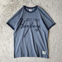 ユニクロ 00s MLB yankees ringer tee XL blue