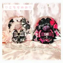 a9.ぬい服　ハンドメイド　10cm にじぱぺ　ピンク×黒　地雷　｛裏地つき｝