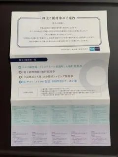 東京メトロ　株主優待券　匿名配送
