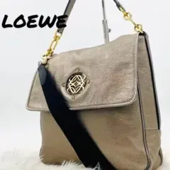 美品✨ロエベ マイア ショルダーバッグ アナグラム 2way レザー ブロンズ