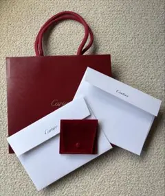 【超美品】Cartier レッド ベロア ジュエリーポーチ