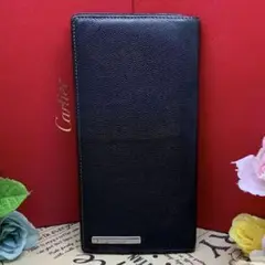 カルティエ サントス 二つ折 長財布 革 黒 カード EK154
