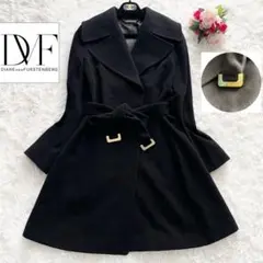 【カシミヤ混】美品 ダイアンフォンフォステンバーグ ベルトAライン ブラックM