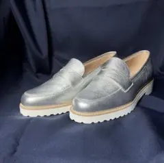 美品　ルカグロッシ Luca Grossi シルバー ローファー　37
