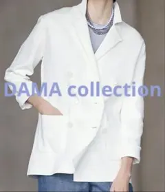 DAMA collection 強撚コットンミラノリブニットジャケット オフ白