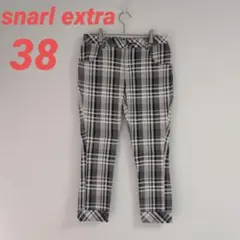 snarl extra チェック柄 クロップドパンツ レディース　38
