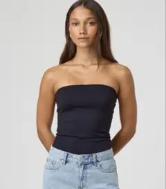 GLASSONS ブラック ロングライン ベアトップ