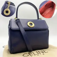 【付属品有り・美品】CELINE 2way ショルダーバッグ サークル金具 革