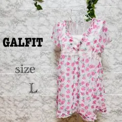 【h49】【GALFIT ギャルフィット】花柄チュニック 【L】 訳あり　夏