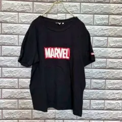 GU ジーユー メンズ MARVEL マーベル ブラックTシャツ ロゴ プリント