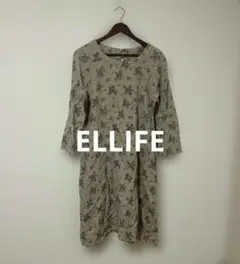 ELLIFE エリフェ リネン フラワープリント ワンピース Ｍ