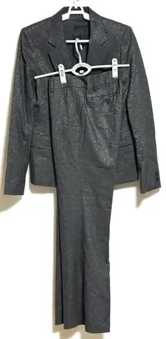 COMME CA DU MODE グレー系グリッターセットアップ 11号ラメ入り