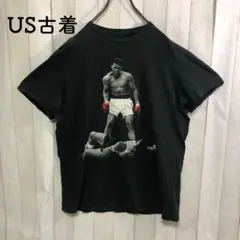 US古着Tシャツ黒　スポーツ　有名人　モハメド・アリ　ボクシング　人物