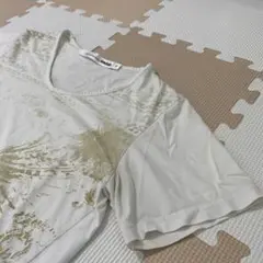 SCHLUSSEL シュリセル プリント 白Tシャツ ホワイト 薄手