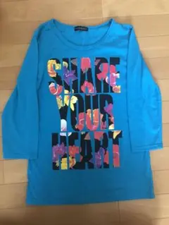7分袖Tシャツ 青 Ｍサイズ cookie house