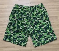 APE kaws green camo スウェット ショーツ M ハーフパンツ
