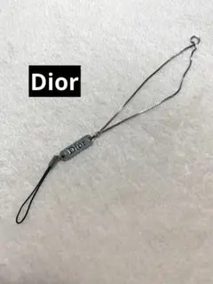 Dior ディオール ロゴ入り シルバー ストラップ チェーン付き 携帯用