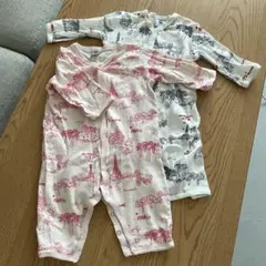 プチバトー 長袖 ロンパース 2枚セット