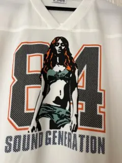 ヒステリックグラマー　84 SOUNDS プリント VネックTシャツ
