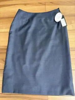 HILTON 洋服の青山　ひざ丈ロングタイトスカート11号ネイビー