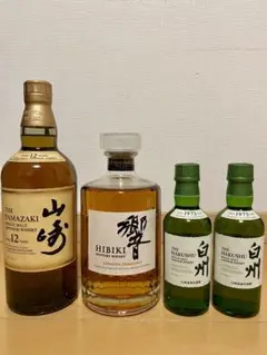 サントリー 山崎12年 響ジャパニーズハーモニー 白州ミニボトルのセット
