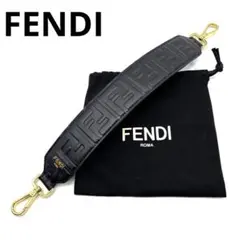 【美品】フェンディ ストラップユー ミニ レザー ブラック/ゴールド金具 Q35