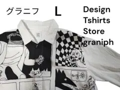グラニフ×佐々木マキ 天国で見る夢 ビッグプリント コラボシャツ 白L